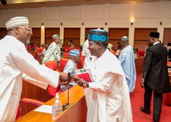 Akpabio Swears In Lalong As Senator Representing Plateau South