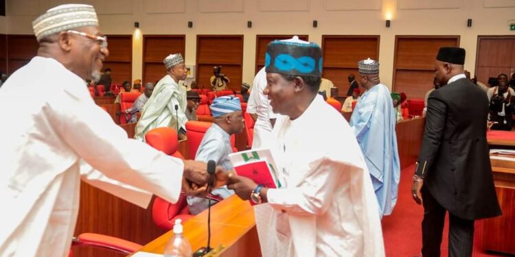 Akpabio Swears In Lalong As Senator Representing Plateau South