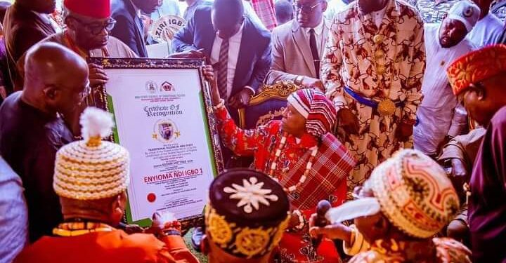 Tinubu, Shettima Bag Traditional Titles in Abia
