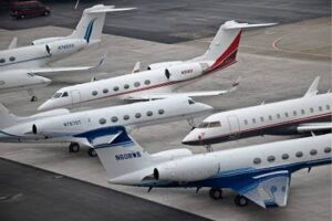 Private Jets packed at the Nigerian airport wing 