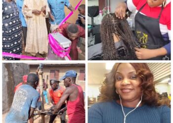 Jubilation As Nigerian-American-Based Hairstylist Sinks Borehole in Kaduna Community