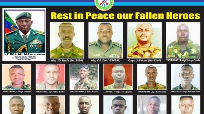 Nigerian Army Mourns 17 Fallen Heroes In Delta