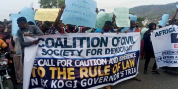 Youths Protest Against  EFCC’s Intended Arrest of Yahaya Bello.