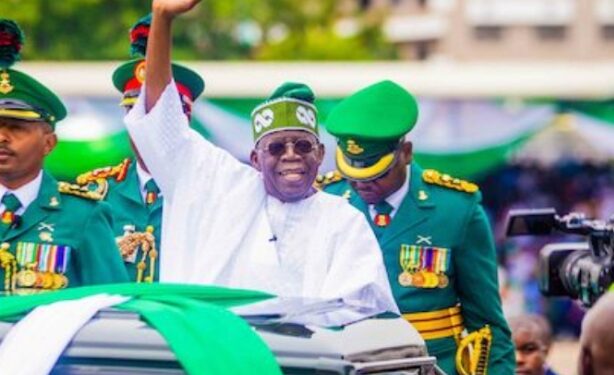 Tinubu slips while boarding presidential parade vehicle at Eagles Square