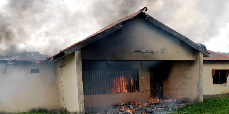 INEC Benue Office Attacked and Burnt Down by Protesters