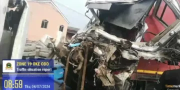 Truck collision: LASTMA rescues driver with broken legs