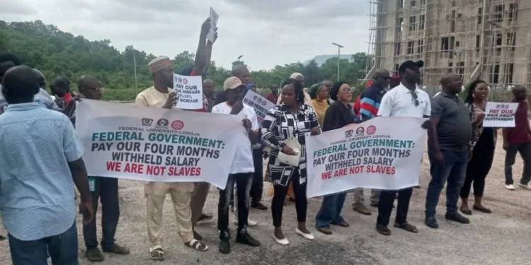 Withheld salaries: SSANU, NASU holds protest in Lokoja varsity