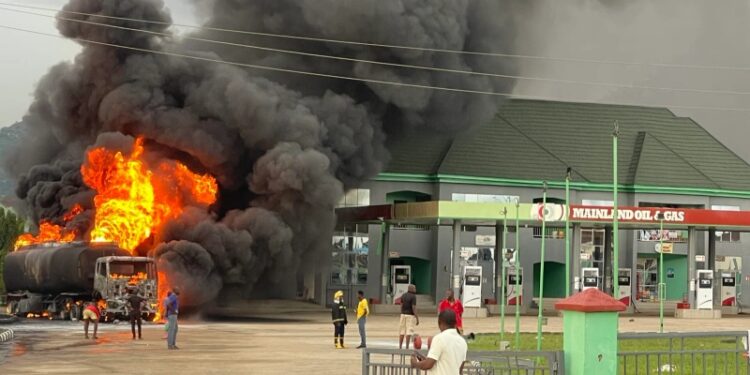 Fire guts petrol tank in Abuja filling station