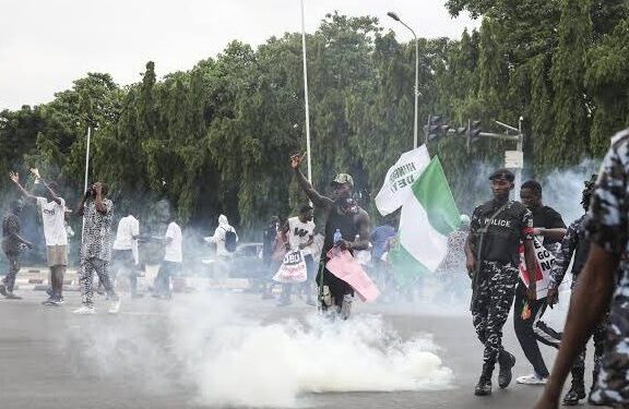 Police fire teargas at protesters in Abuja