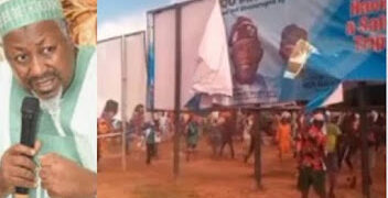 Badaru ‘s alleged defection plan to PDP Intensified As loyalists destroy Tinubu’s billboard in Dutse