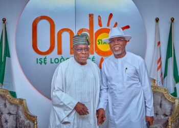 PICTORIAL: Obasanjo visits Aiyedatiwa in Ondo ahead of governorship election