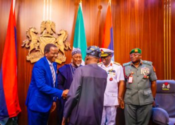 Matawalle Attends Decoration Ceremony of Newly Acting Chief of Army staff in villa