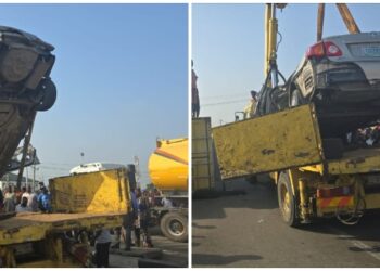 LASTMA, others rescue driver from under 40ft container