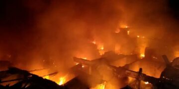 Fire razes shops, destroys property worth millions of Naira at Moniya garage