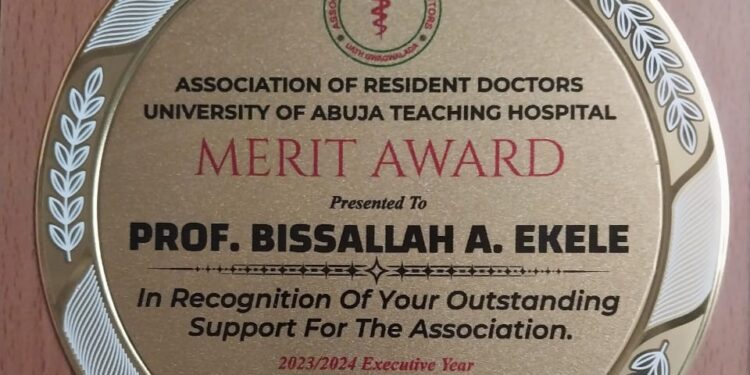 Ekele, Chief Medical Director,University of Abuja Teaching Hospital Bags Leadership Award