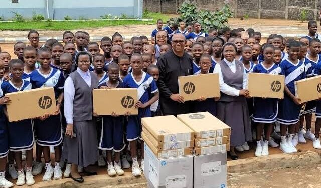 Peter Obi Contributes Computers and Printers to Adamawa School