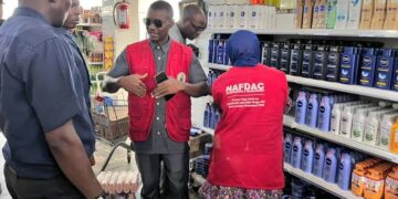 NAFDAC confiscates contraband alcoholic products in Wuse Market, Abuja