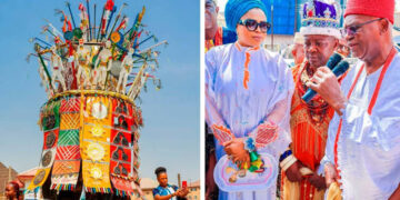 Culture: Obi of Onitsha unveils sculpture of Ijele masquerade in Enugu