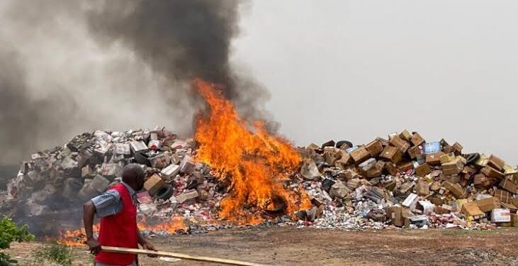 NAFDAC destroys fake, expired products worth N5 billion in Aba
