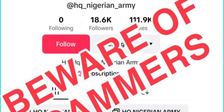 Nigerian Army warns of fraudsters impersonating it on social media
