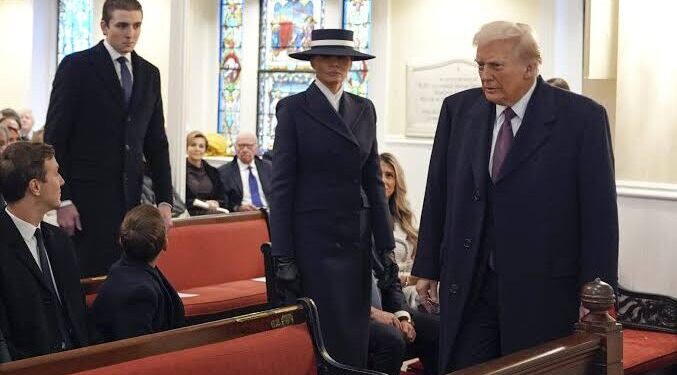 Trump, wife Melania attend church service ahead of inauguration