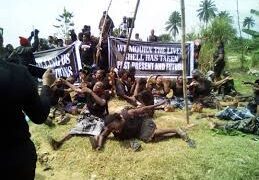 Community Protests Oil Spill At Shell Manifold