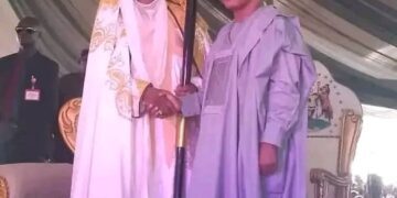 Gov Sani Presents Staff Of Office To New Moroa Chief, Charges Him On Peace, Unity