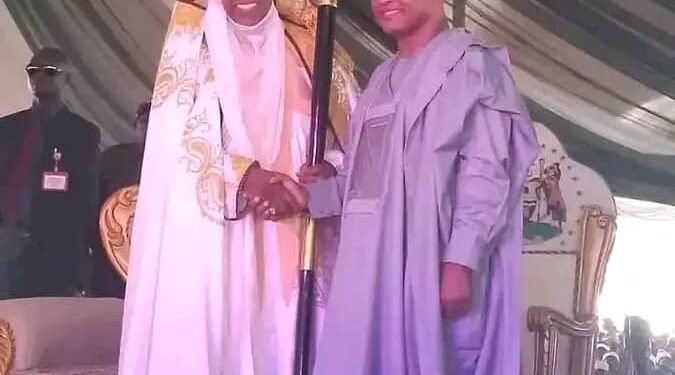 Gov Sani Presents Staff Of Office To New Moroa Chief, Charges Him On Peace, Unity
