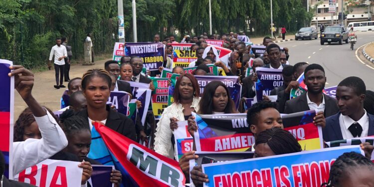 500 Lawyers Storm Presidential Villa, National Assembly With Petition Against NMDPRA Boss On Corruption Allegations