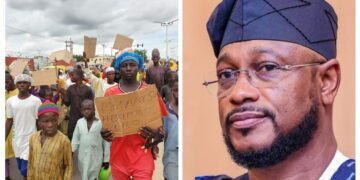 Jimrawa residents protest in Gusau, criticize gov Lawal for neglecting bandit issue while abroad