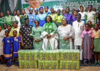 First Lady Distributes 10,000 Sanitary Pads to Ondo Schoolgirls