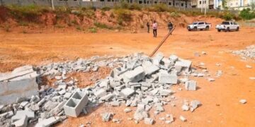 Wike Demolishes Estate illegally Built on Green Area in Guzape