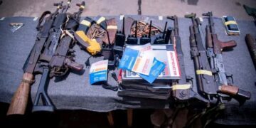 Police Parades Suspects Linked to Terrorism, Kidnapping And Armed Robbery, Recovering a Large Cache of Weapons