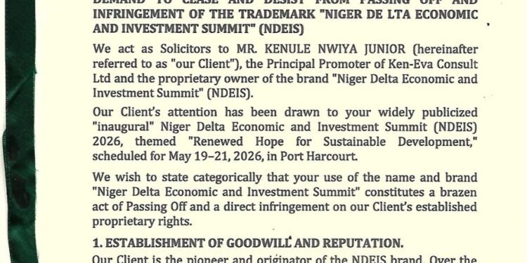N1BN Lawsuit Threat Over Niger Delta Summit Name