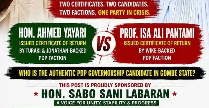 PDP Gombe in Disarray as Rival Factions Issue Dueling Tickets