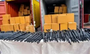 Customs Seizes 399 Rifles Hidden in Tin Can Port Container