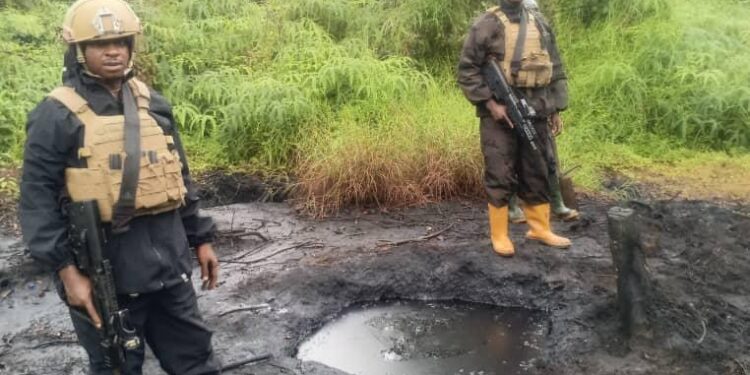 Navy Smashes 93,000-Litre Illegal Oil Cache in Rivers