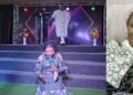 Eucharia Anunobi kneels in church to beg for donations for ailing colleague Ngozi Nwosu