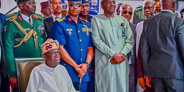 Minister Matawalle joins Tinubu as Air Force inducts five helicopters